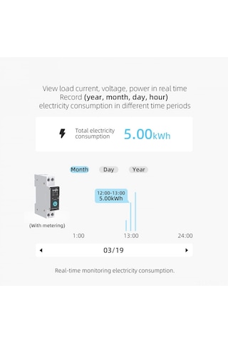 Moveevo Tuya Wifi Akıllı Devre Kesici, Akıllı Ev Cihazı, Uzak Kontrol, Zamanlama/countdown/döngü Modları, Alexa Uyumlu, 25a, Mobil Uygulama İle İzleme, Ray Tipi Çok Renkli
