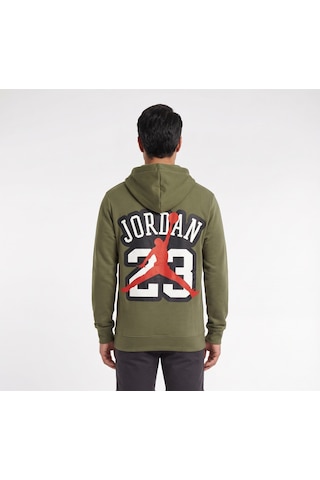 Blow Up Jordan Yazı Baskılı Kapüşonlu Haki Erkek Sweatshirt 11928 Siyah