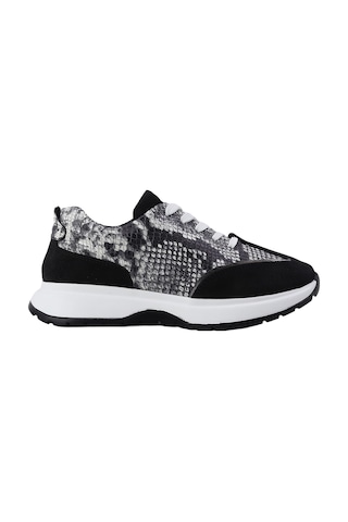 Albishoes Albini Kadın Baskılı Hakiki Deri Ve Süet Günlük Spor Ayakkabı Siyah