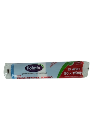 Polmix Çöp Torbası Jumbo Boy Mavi 10'lu 80 x 110 CM