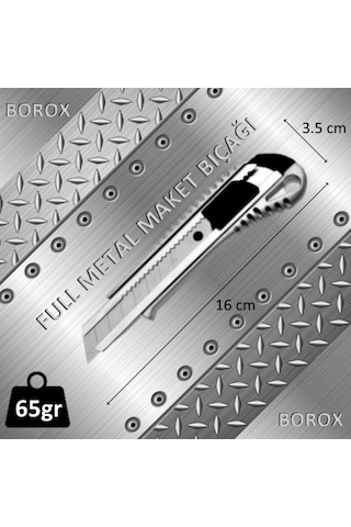 Maket Bıçağı - Metal Falçata - Ayarlı 18 MM - 0.5 MM -Metal Gövde
