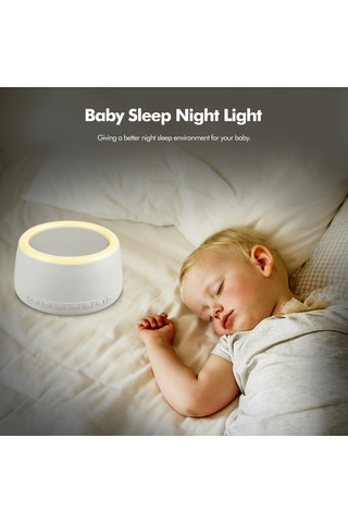 Neevoyu Beyaz Gürültü Uyku Cihazı - Bebek İçin Uyku Yardımcı, 7 Renkli Gece Lambası Ve Bluetooth Desteği Yerleşik Li-pil Beyaz