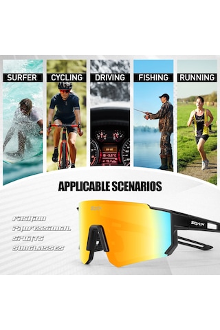 Conventions1 Scvcn Moda Sokak Güneş Gözlüğü Erkekler İçin Spor Altın - Siyah