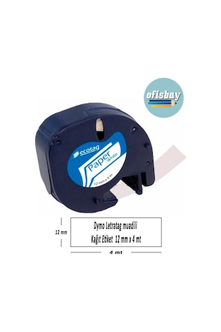 Ecotag Dymo 59421 Letratag Muadil Kağıt Etiket 12 MM X 4 M