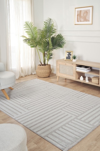 Kaşmir Halı İskandinav Asta 80x300 Cm Salon Mutfak Halısı Yolluk Gri