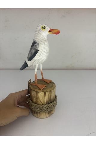 Ahşap Martı Biblo 15 Cm
