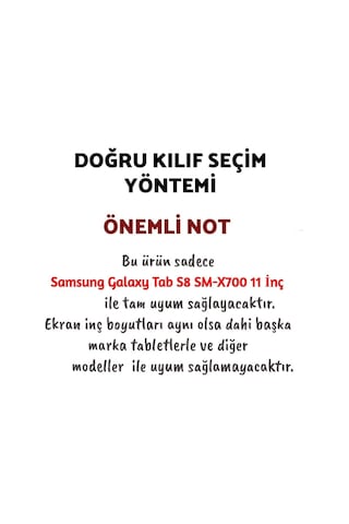 Samsung Galaxy Tab S8 Sm-x700 11 Inç Kılıf + Kalem Arka Kapak