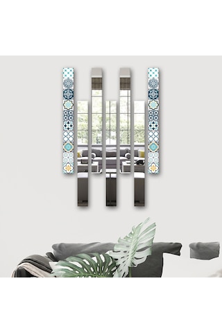 Decorita Dekor Camı Modern Çini Desen Cam ve Ayna 7'li Takım