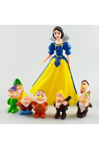 8 Parçalı: Pamuk Prenses Ve 7 Cüceler Snow White Eğlenceli Figür Seti