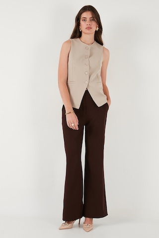 Lela Regular Fit Bisiklet Yaka Kolsuz Düğmeli Basic Bluz Bayan Yelek 65200004 Taş