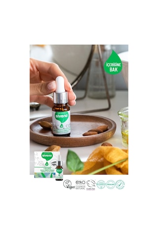Siveno %100 Doğal Kaş ve Kirpik Serumu Bitkisel Yoğunlaştırıcı Canlandırıcı Yoğun Bakım Yağı Vegan 10 ML