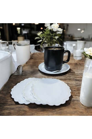 Kağıt Bardak Altlığı Cam Bardak Altlığı 90 Mm Yuvarlak 250 Adet Beyaz