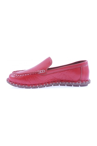 Dgn 603-23y Kadin Dikiş Detayli Loafer Ayakkabi 603-2109-R0766 Kırmızı