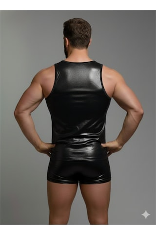 Erkek Lame Tank Top Boxer Takımı Çok Renkli