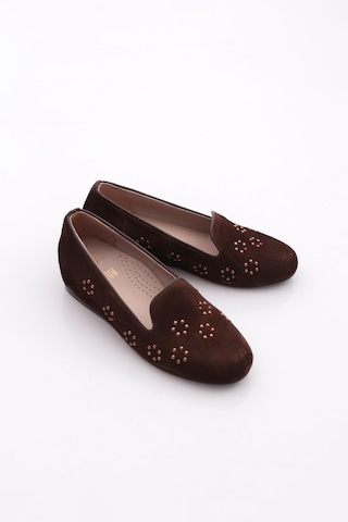 Dgn 447 Kadin Loafer Ayakkabi Kahve Süet