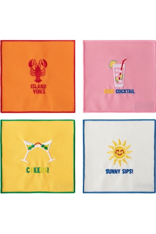 Summer Nakışlı 4'lü Kokteyl Peçete 15x15 13199156