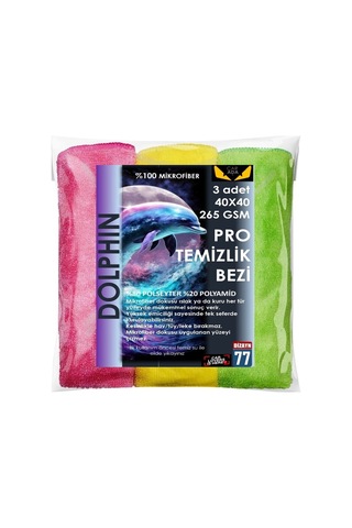 Profesyonel 3'lü Mikrofiber Kalın Oto Temizlik Bezi 40x40cm 265gsm