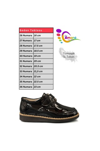 Sermoda Lil Amore Cırt Cırtlı Erkek Çocuk Ayakkabısı Okul & Sünnet Düğünü İçin Klasik Model Rugan Siyah