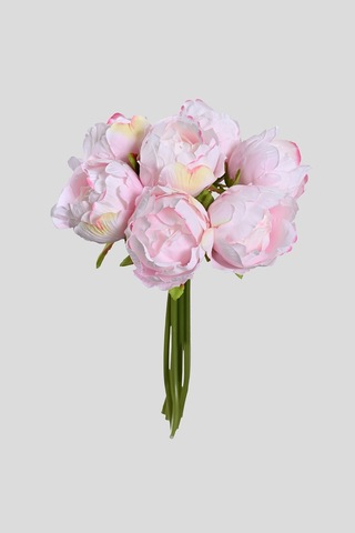 Pembe Premium Yapay Peony Şakayık Çiçeği Buketi 7 Dallı Lüx İpeksi Dokulu 25 Cm
