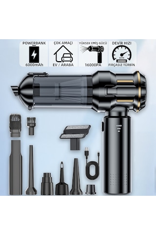 Mioji 8 Plus Vacuum Cleaner Taşınabilir Araç ve Ev Mini Şarjlı Süpürge