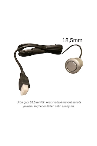 18.5mm Park Sensörü Gözü Gümüş Silver 2.25m Kablolu (Ölçerek Alınız) 00140175