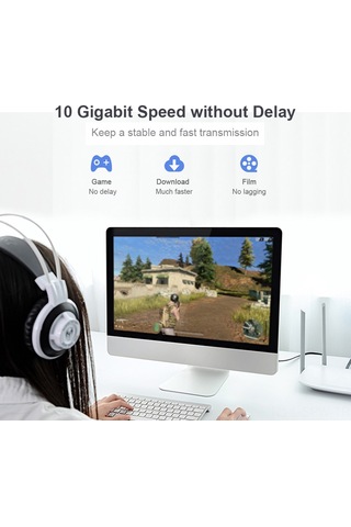 Maiyame Ventıon Cat7 Ethernet Kablosu - 1m Siyah Düz Kablo, Ekranlı Altın Kaplı, 10gbps Hızlı Veri Transferi, Bilgisayar Ağ Bağlantısı