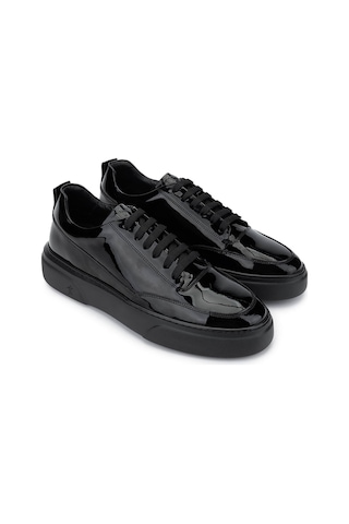 Tamer Tanca Erkek Hakiki Deri Siyah Rugan Sneakers & Spor Ayakkabı 1093 2620 Erk Ayk Y25 Sıyah Rgn Siyah