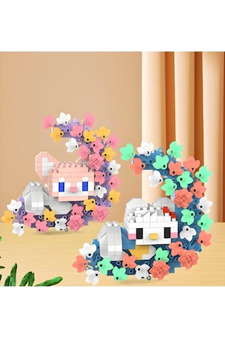Brıcks Hello Kitty Çiçekli Ay Tasarımlı Dekoratif Yapı Blok Seti