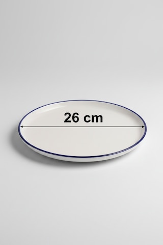 6'lı Toledo Servis Tabağı 26cm Rim Lacivert Rinart Krem