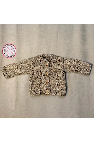 Uretti - Kadir 7704 - El Örgüsü Ebruli Yün Erkek Bebek Hırkası - 2 / 4 Ay Çok Renkli