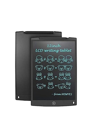 T12 Siyah Writing Tablet Lcd 12 Inç Dijital Kalemli Çizim Yazı Tahtası Beyaz