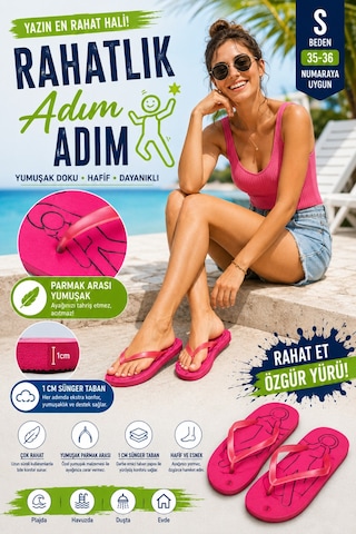 Pazarız Basic Parmak Arası Terlik Unisex Kadın Erkek Çocuk Eva Plaj Terliği Flip Flop Yazlık Deniz Havuz Günlük Kullanım Rahat Yumuşak Taban Acıtmaz Hafif Kaymaz Terlik Kırmızı
