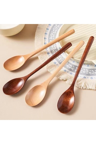 Haki Tahta Kaşık Sofra Mutfak Pişirme Gereçler Araçları Çorba Çay Kaşığı Catering Pişirme Gereçler Aracı Kahve Çorba Çay Kaşığı