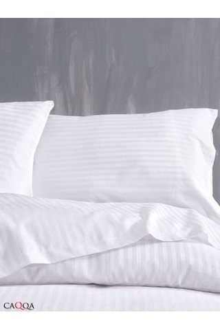 Caqqa Çizgili Saten 2 Adet 50x70 Cm Yastık Kılıfı