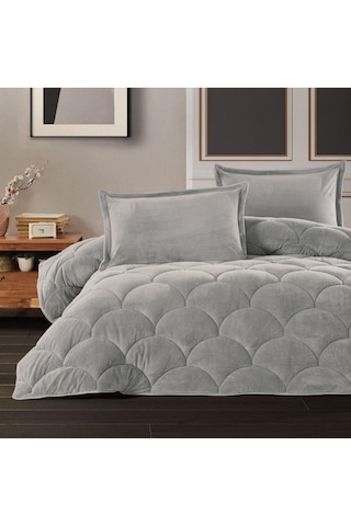 Çift Kişilik Welsoft Yorgan Fluffy V13 Gri Çok Renkli