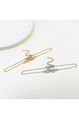 Yaz Plaj Altın Gümüş 8-şekilli Ayak Zinciri Basit Mizaç Bileklik İnce Zincir Kadın Modası Gümüş