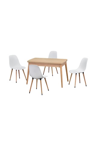 Vilinze Eames Sandalye Avanos Ahşap Mdf Açılır Mutfak Masası Takımı - 70x120+30 Cmtk-avanos-70120ak-nn-eames-nb Beyaz