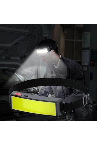 DailyLink USB Şarj Edilebilir LED COB Kafa Feneri Lambası Siyah