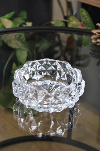 Dazzling Yuvarlak Cam Kristal Lüks Küllük - Kül Tablası 11 Cm