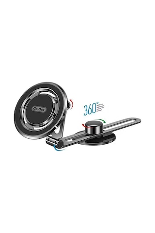 Araba Araç İçi Telefon Tutucu Go Des GD-HD912 Magnetik Dönebilen Torpido Üstü Düz Zemin Tasarım