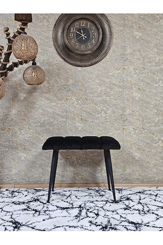Siyah Sivriltmel Ayaklı 60 Cm Puf Bench - Puf - Bench - Oturak - Çok Renki