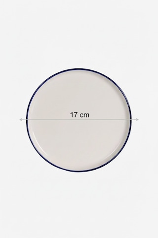 6'lı Toledo Pasta Tabağı 17cm Rim Lacivert Rinart Krem