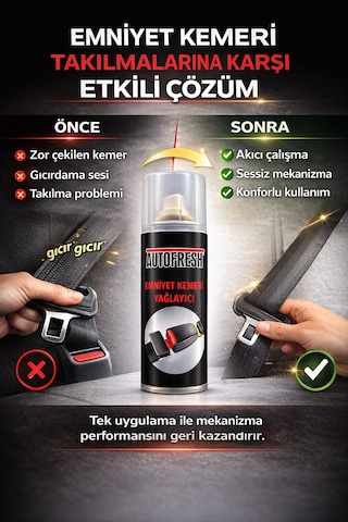 Emniyet Kemeri Yağlayıcı Sprey 200 Ml Araç Emniyet Kemeri Mekanizma Kaydırıcı