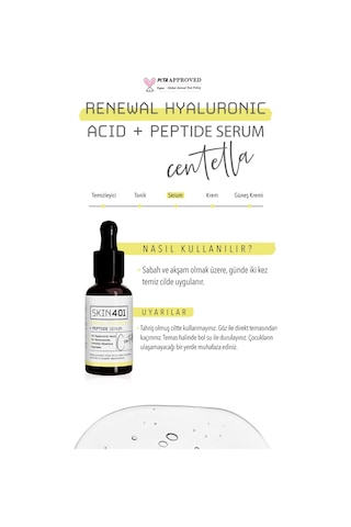 Skin401 %2 Hyarulonik Asit Peptit Yogun Nemlendirici Serum 30ml