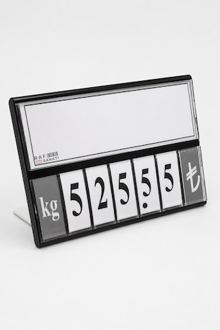 Fiyat Kasetlik Manav Kasap Şarküteri Etiketi Rakamlı Fiyatlık Ayaklı Büyük Boy 123x84 Mm Siyah