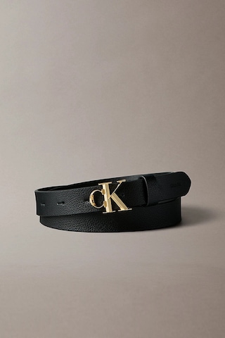 Calvin Klein Fasetli Ck Tokalı 25 Mm Doku Deri Kadın Siyah Kemer Lv04f7060g-yıh Siyah