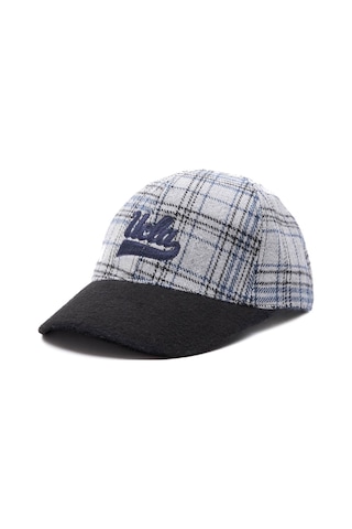 Ucla Jermaıne Bej Baseball Cap Ekoseli Kaşe Nakışlı Ve Metal Tokalı Standard Fit Unisex Şapka Bej