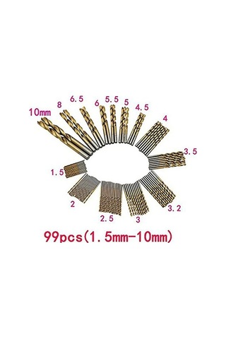 Tongxida Titanyum Hss Çelik Matkap Uçları Seti 1.5mm - 10mm 99 Adet Profesyonel İşçilik İçin