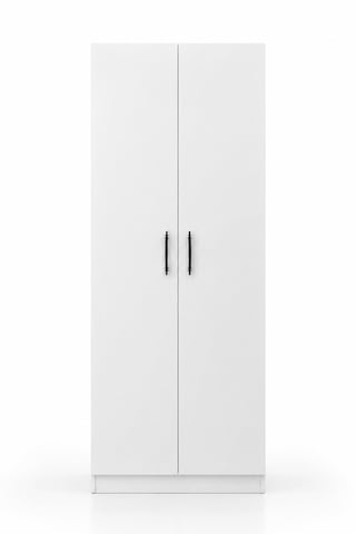 2 Kapılı Gardırop, Elbise Dolabı, Askılı Ve Raflı Beyaz