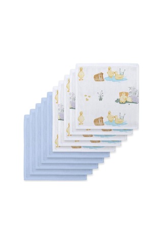 Müslin Bebek Ağız Bezi Paketi Petits Caneton & Endless Blue 10 Lu Çok Renkli